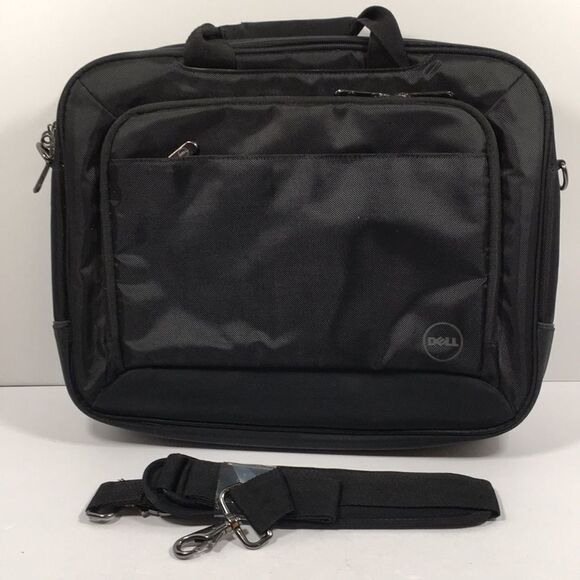 Dell black laptop bag with strap - Picture 1 of 16